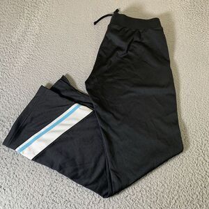 Nike Y2K‎ Track Pants Womens Large 32" Inseam Black Sky Blue Drawstring Relaxed